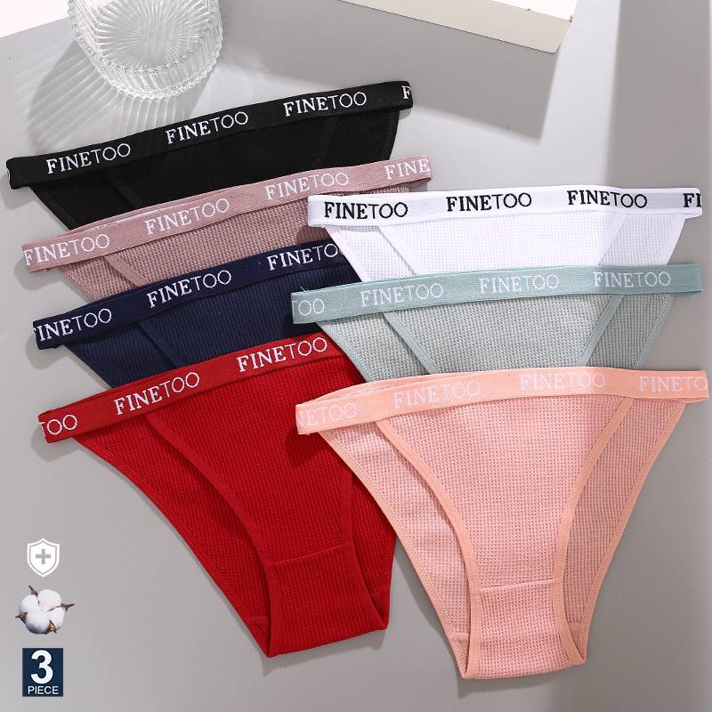 3PCS/Set Women Panties Cotton Letter Lingerie Panties Underwear Women